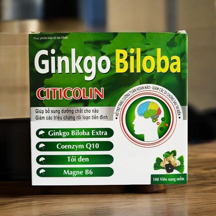 Hoạt Huyết Dưỡng Não Ginkgo Biloba Citicolin - Giúp Bổ Sung Dưỡng Chất Cho Não - Giảm Tai Biến Mạch Máu Não - Hộp 100 Viên 5