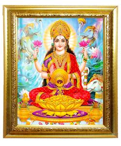 กรอบรูป  พระแม่ลักษมี เทพีแห่งความร่ำรวย มีกินมีใช้อุดมสมบูรณ์