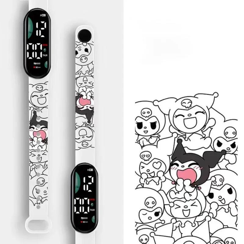 Đồng Hồ Điện Tử, Phim Hoạt Hình Anime Sanrio, Thiết Kế Pochacco Và Cinnamoroll, Phong Cách Kawaii Thích Hợp Cho Trẻ Em Và Học Sinh, Đồng Hồ Thể Thao LED, Silicon In Hình 5