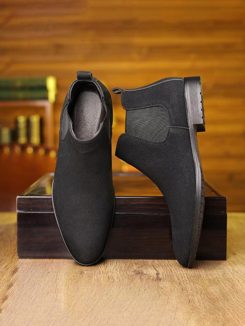 Product Introduction of Men's Fashionable Solid Color Chelsea Boots, Casual Comfortable Ankle Boots for Daily Wear, Fashion Shoes for Party, Daily Clothing Decor 13