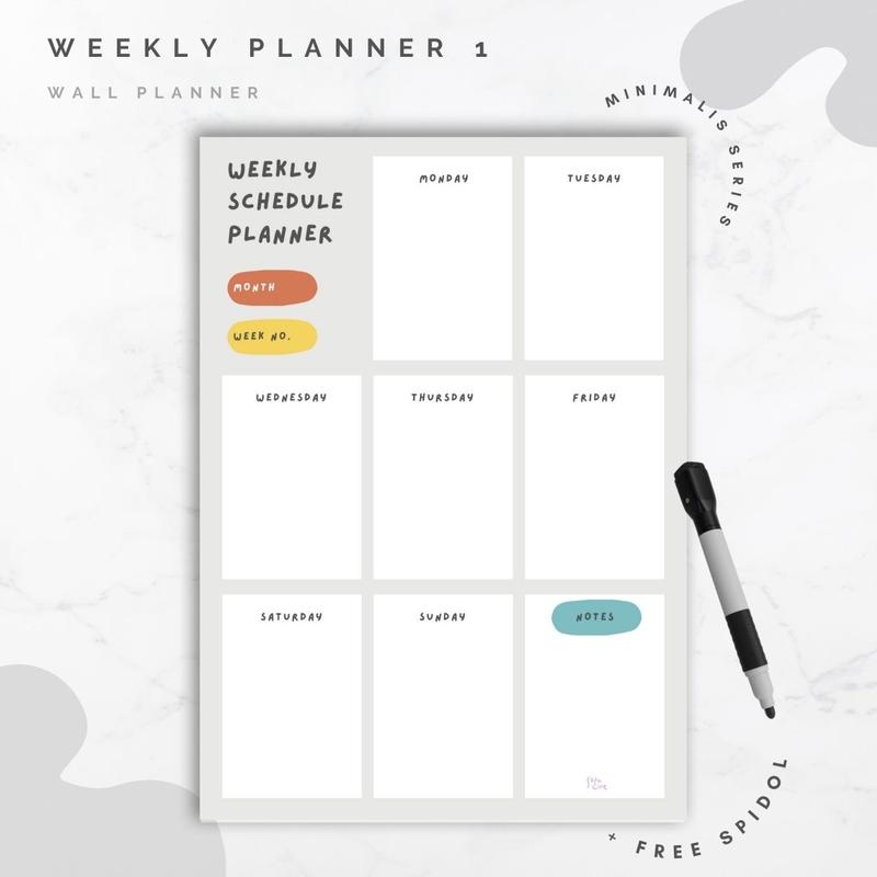 Wall Planner Solucine - Minimalis Series - Yearly Planner / Monthly Planner / Weekly Planner / Daily Planner / Meal Planner / Habit Tracker / Study Planner / To do List / Shopping List 3
