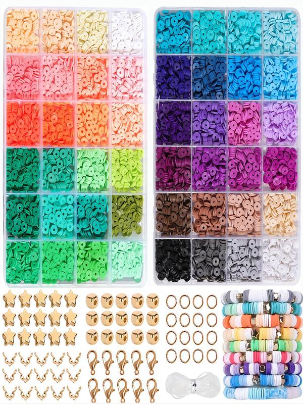 Summer 2024 Clay Beads As Kids Stocking Fillers, Simple Diy Jewelry Making Kit for Bracelet Necklace Making, Diy Fashion Kawaii Jewellery Accessories Kit for Developing Your Kids Skills, Vintage Jewelry Jewelry Set for Women 3