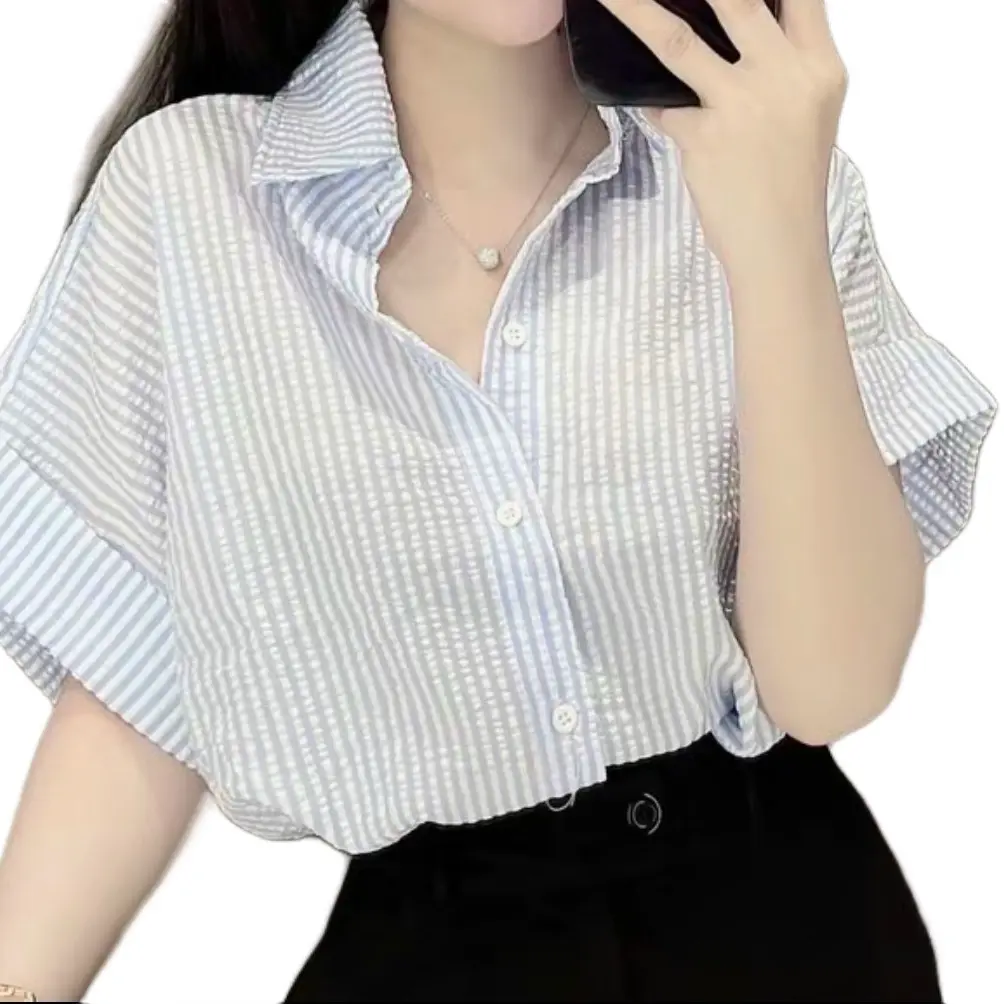 ÁO SOMI KIỂU NỮ TAY CÁNH DƠI CÀI NÚT KHUY SAU