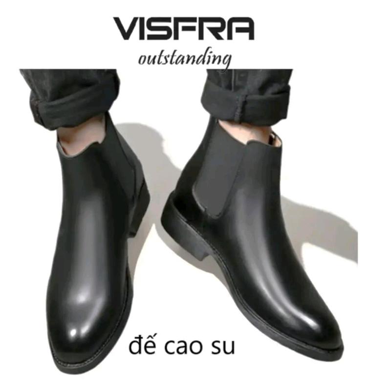 Giày nam cao cổ, boot nam thời trang đế khâu chất da bảo hành ba tháng đế Cao Su mềm B235, VISFRA