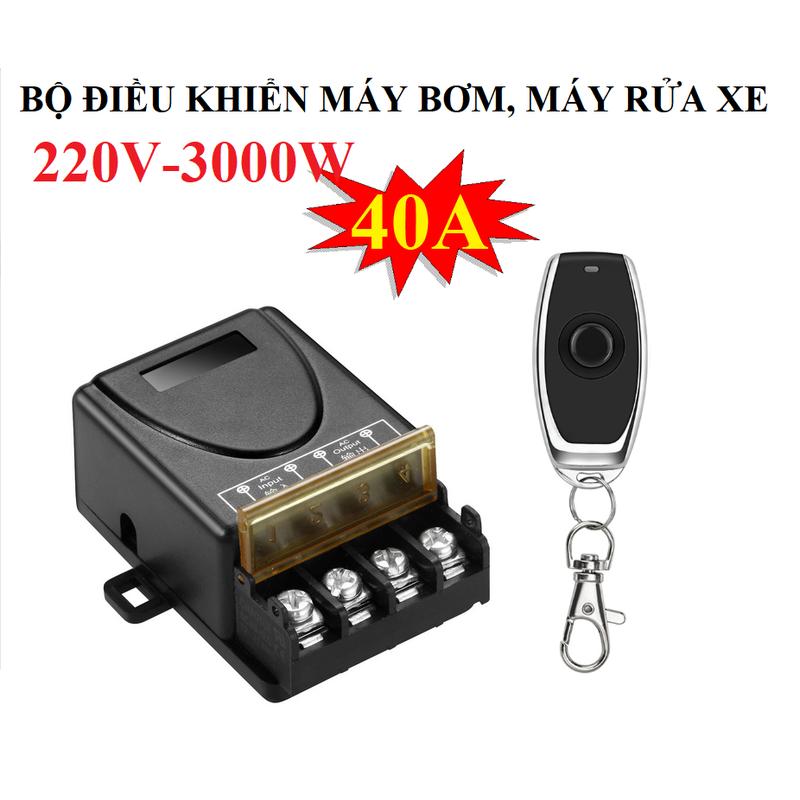 Bộ điều khiển từ xa công suất lớn 40A/100 mét/RF433 mhz LOẠI BẬT TẮT TRÊN 1 NÚT công tắc điều khiển từ xa 7