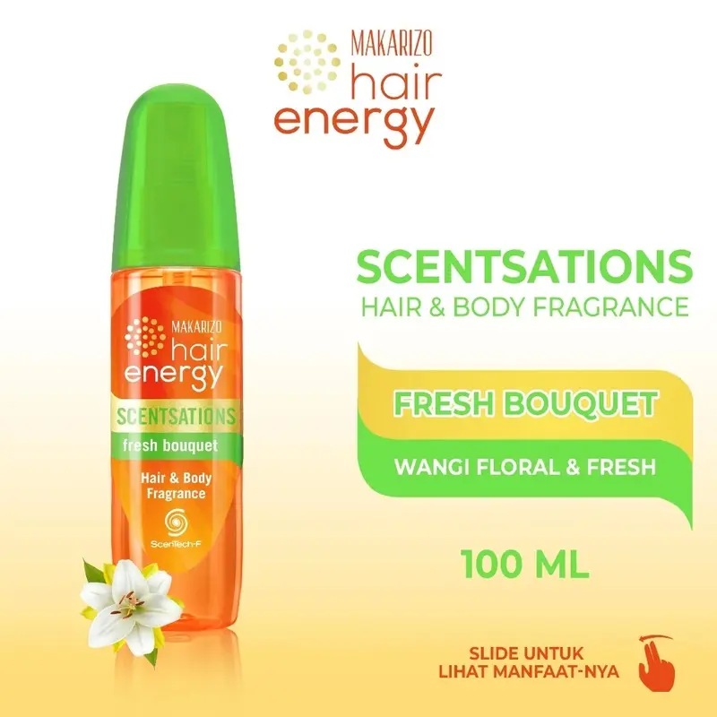 MAKARIZO Hair Energy Scentsations Hair Body Fragrance 100 mL I Parfum Rambut Wanita Spray  Perfume 5