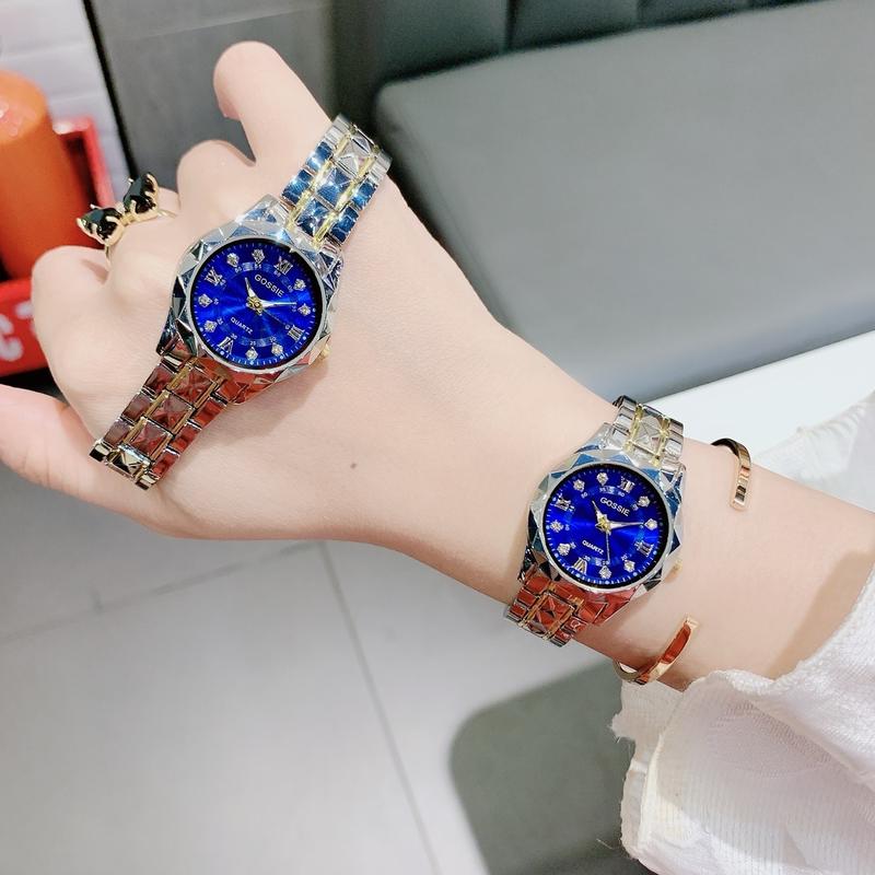 Đồng Hồ Nữ Gossie Mặt Và Dây Đều Cắt Vân Kim Cương Chất Liệu Titan