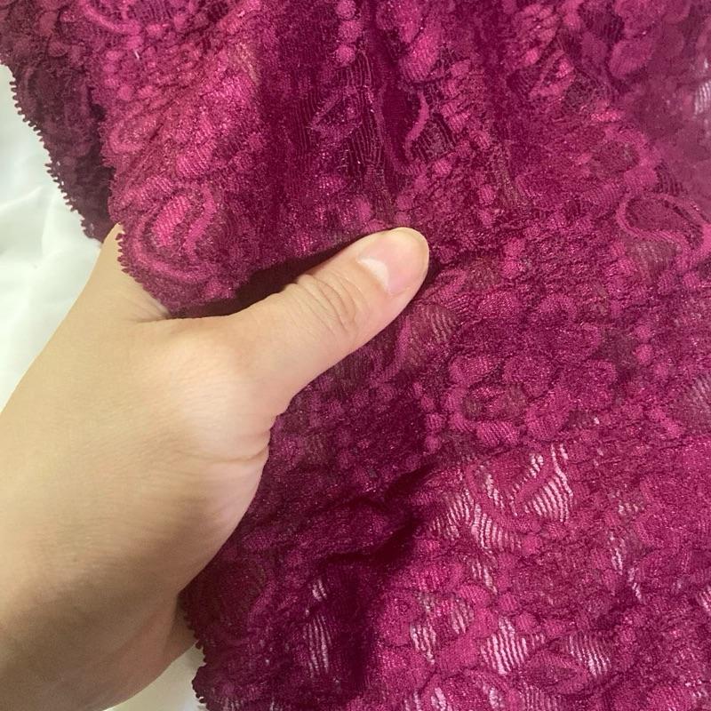 1m x 20cm vải ren thun màu ngoài đậm đẹp sang co giản 3