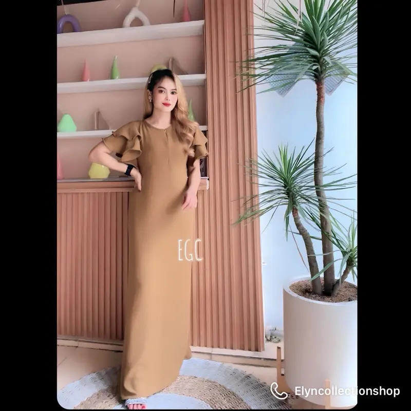 Moza Dress By ElinCollection |bahan crincle airflow | Slim-fitting Polos Liburan 4