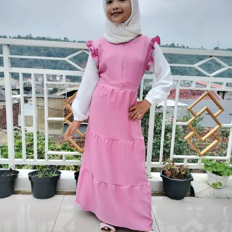 Gamis anak zilla terbaru size 1-11 tahun Muslim Polos 6