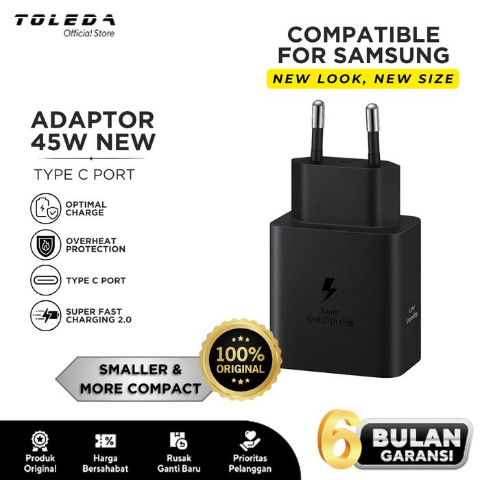Gambar Charger adaptor Compatible For Samsung Fast Charging New Model 45 Watt Type-C Port - Hitam dari Toleda Indonesia Kota Tangerang Tokopedia