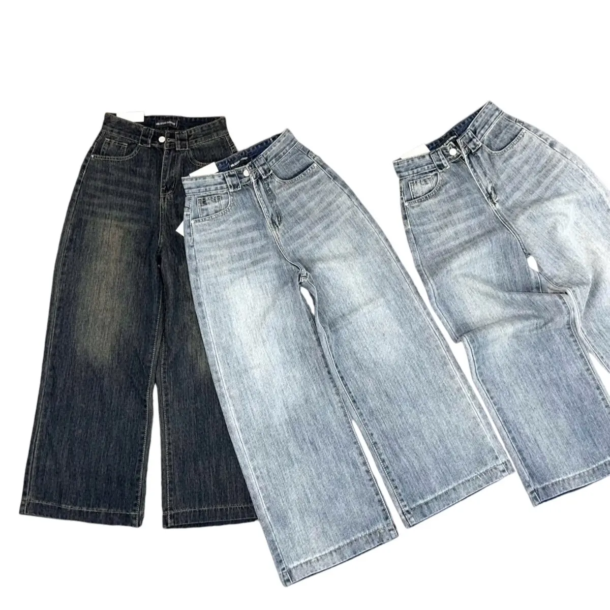 (95cm) M44-Quần Jean Nữ  Suông Rông Nấm Trơn QC . Jean ko giãn . Đủ Size S/M/L - Women Pants Voi quan