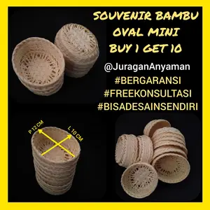 Keranjang Bambu Oval Mini Sangat Lucu Untuk Kemasan Produk Buy 1 Get 10 - Souvenir Oval - Parcel Oval Mini - Keranjang Anyaman Bambu Parcel Ramadhan Lebaran Idul Fitri