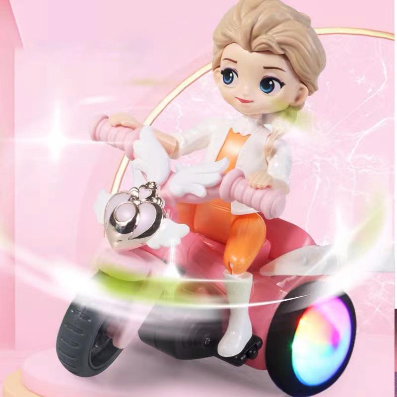 【พร้อมส่ง】เจ้าหญิงโฟรเซ่นปั่นจักรยานยกล้อ มีเสียง ไฟ ของเล่นเด็ก จักรยาน 2