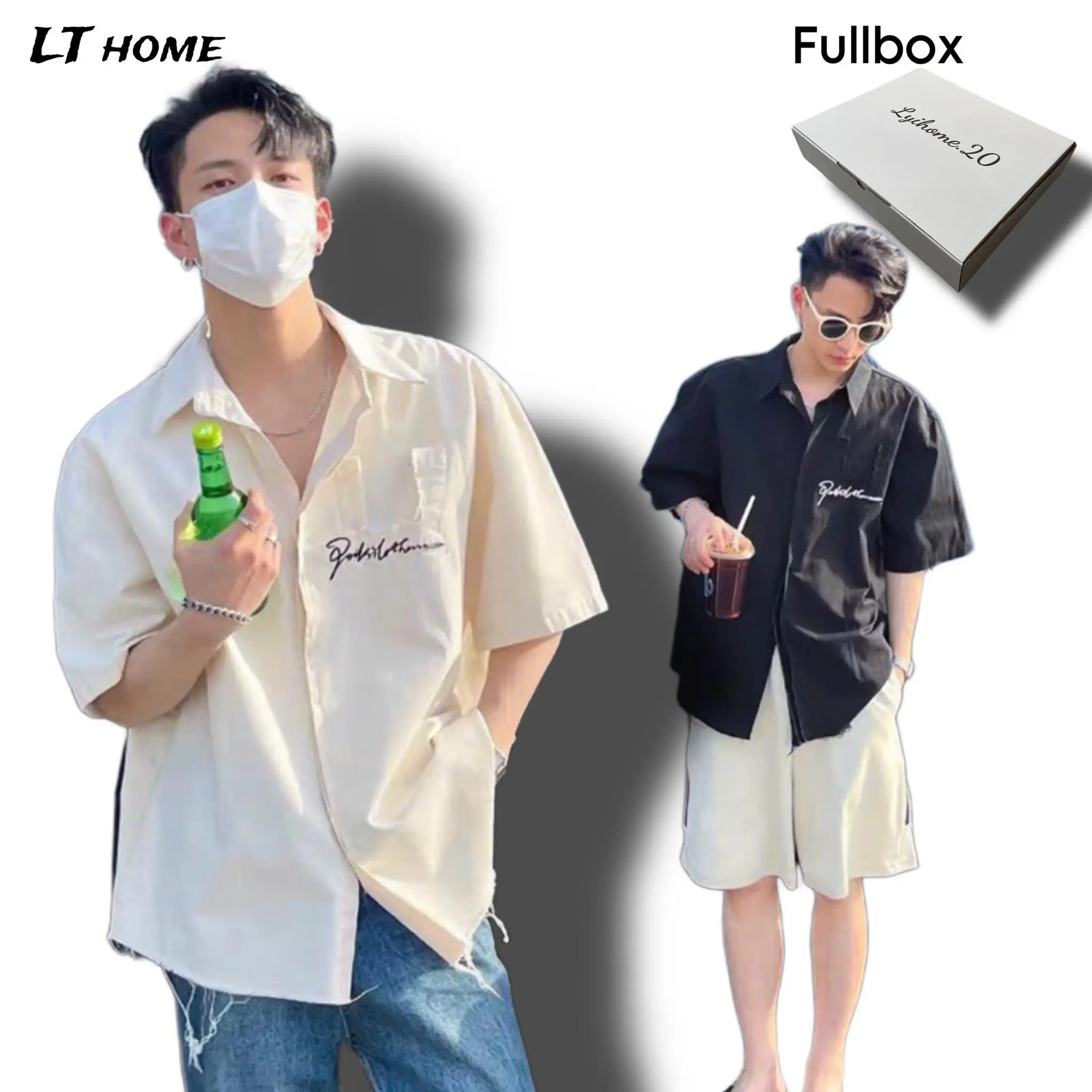Áo sơ mi nam nữ form rộng vải đẹp unisex chất dày dặn hoạ tiết chữ form chuẩn đẹp thời trang cực chất