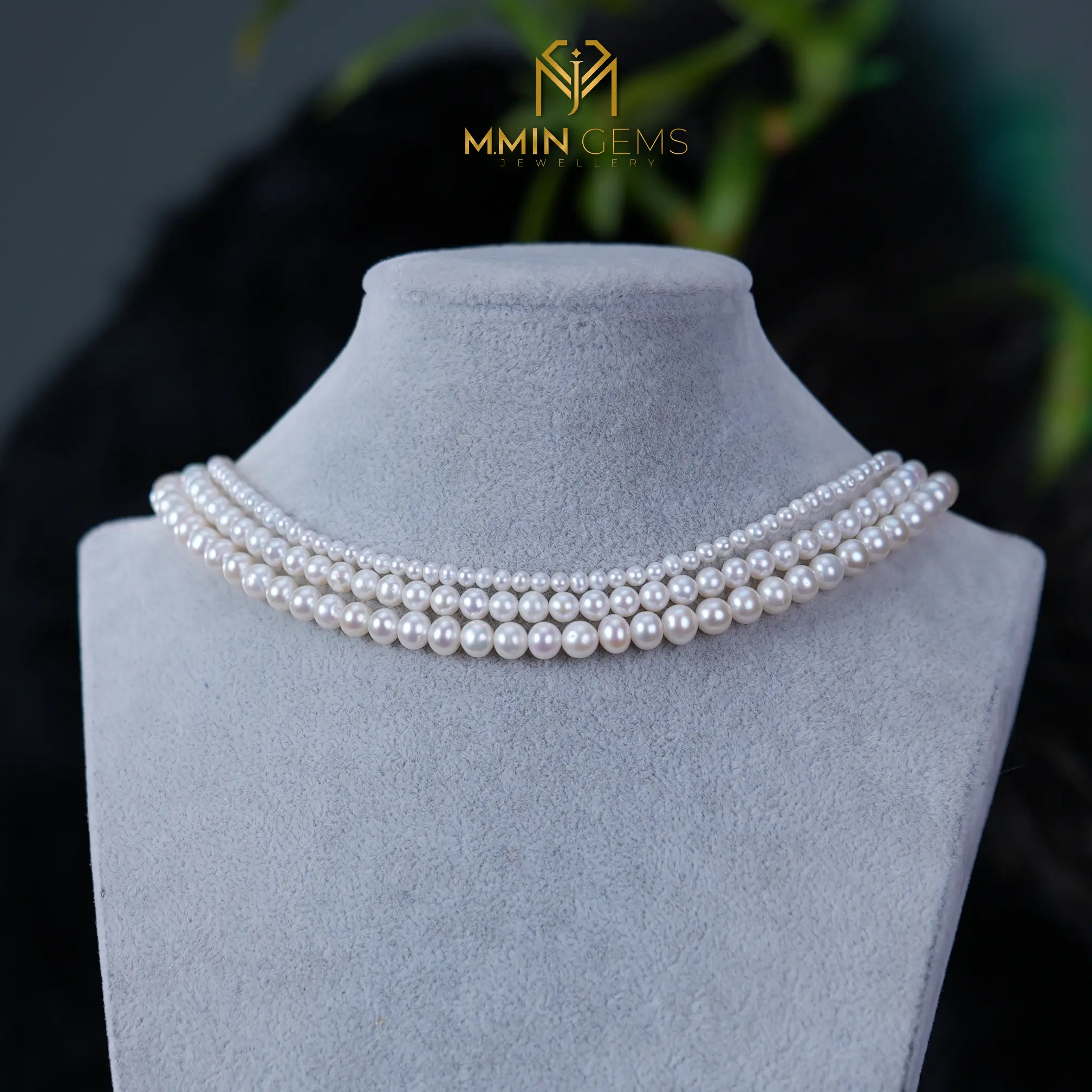 MMIN GEMS CLASSIC BASIC Vòng Cổ Ngọc trai 3-4-5-6-7-8-9-10-11-12li ngọc  trai
