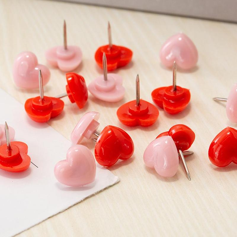 Heart Shaped Photo Push Pins, 20pcs Cute Creative Colorful Photo Fixing Pins, Diy Photo Display Tool for Home School Office 0