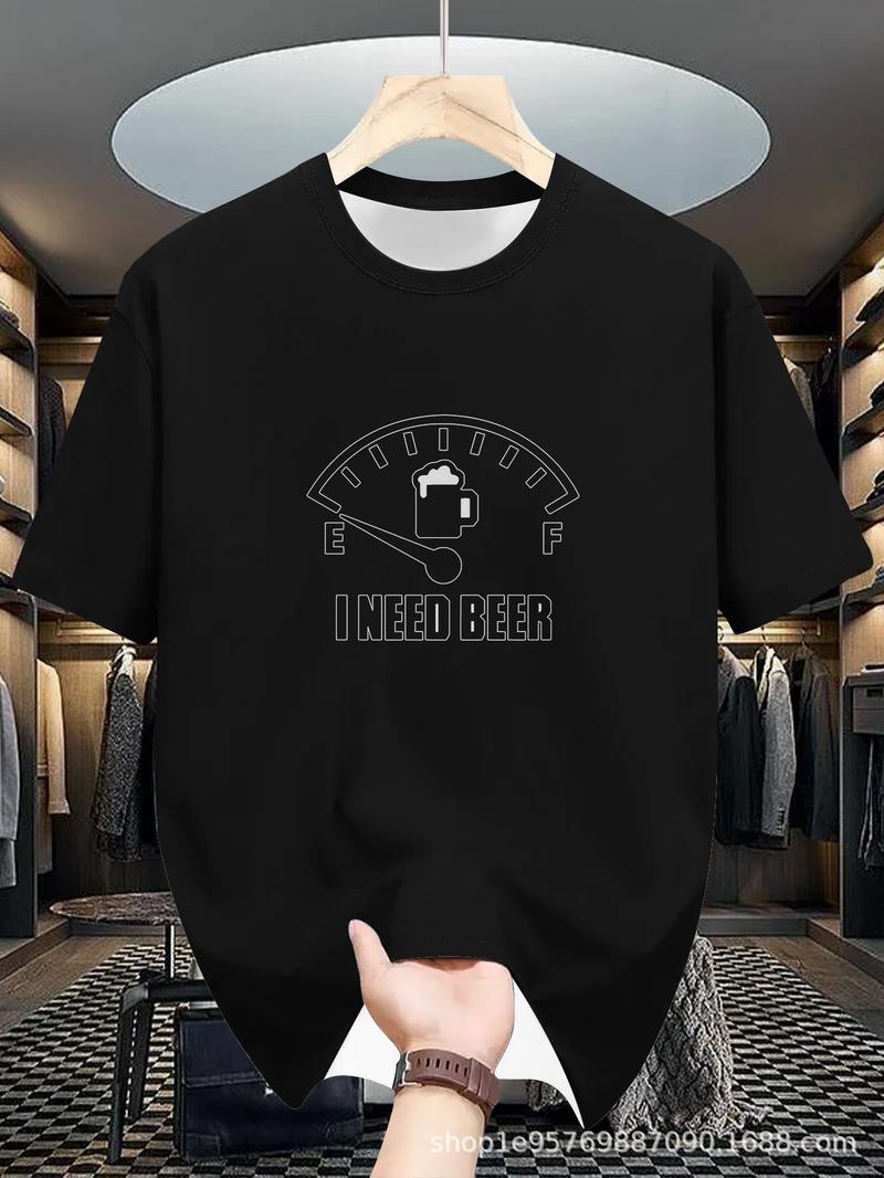 Product Introduction of Men's Casual Crew Neck T-Shirt, 100% Polyester Knit Fabric, Comfortable, Boston Print, Slightly Stretchy, Summer Short Sleeve Shirt, Versatile and Easy to Maintain, Regular Fit 2