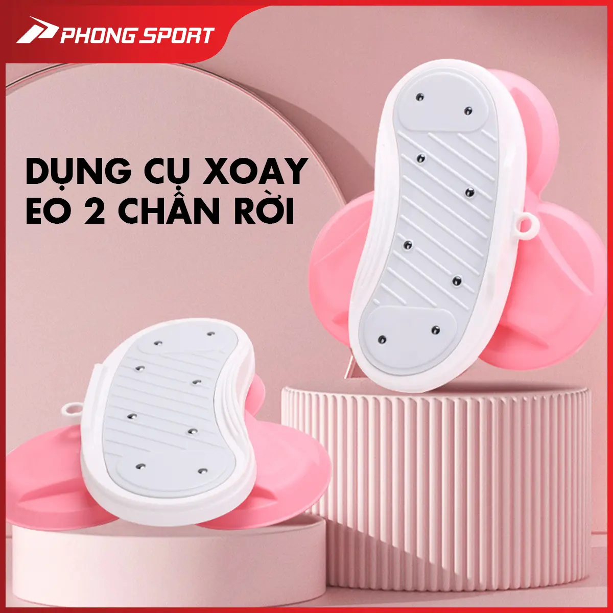 Dụng cụ xoay eo 2 chân rời Phongsport hỗ trợ tập gym tại nhà, có khả năng xoay 360 độ