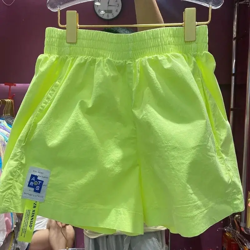 Quần Soóc Màu Pastel Ngoại Cỡ Cho Phụ Nữ, Ngoại Cỡ 300 Pound, Thương Hiệu Hợp Xu Hướng Mùa Hè, Phong Cách Thường Ngày Dáng Rộng Rãi, Trẻ Trung, Phong Cách Hàn Quốc, Quần Ống Rộng, Thích Hợp Cho MM Béo