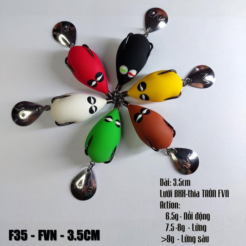 Mồi giả nhái hơi F35 mimi (lưỡi BKK, cao su , phụ kiện Thái Lan) Fishing Câu Cá Bắt Cá Đi Câu