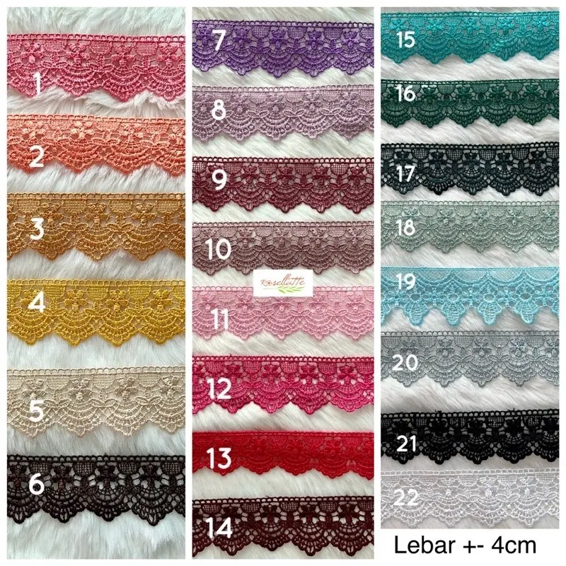 Renda Bordir Giper 4cm Brielle lace (50cm)