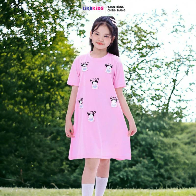 Đầm váy thun cho bé gái họa tiết HÌNH NỔI LikeKids MH11 L51