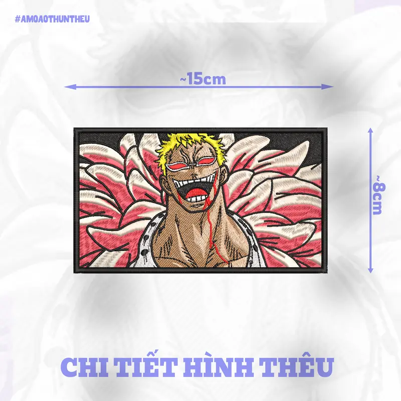 [ PATCH ỦI THÊU] Anime - Dofi - One Piece - Thêu Vi Tính - dùng để ủi - may vào áo, quần, cặp, balo - amo 1
