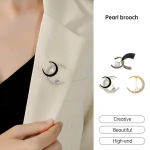 Bros Mutiara Double-C Mewah Ringan Aksesoris Jas Kardigan Bros Jaket