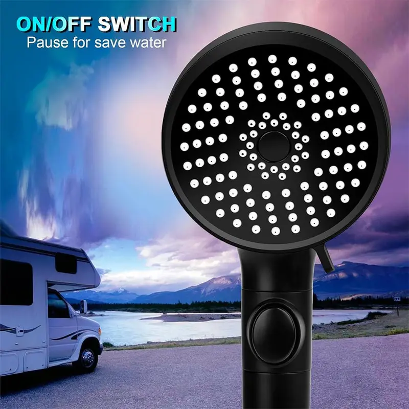 5 Modes Handheld Shower Head with Hose & Holder, 1 Set High Pressure Shower Head, Bathroom Shower Equipment for Home Dormitory Hotel Salon 5