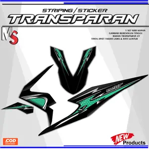 VARIASI TRANSFARAN UV / STRIPING STICKER TRANSPARAN HONDA BEAT DELUXE DESIGN MOTIF VARKY V1 MS03