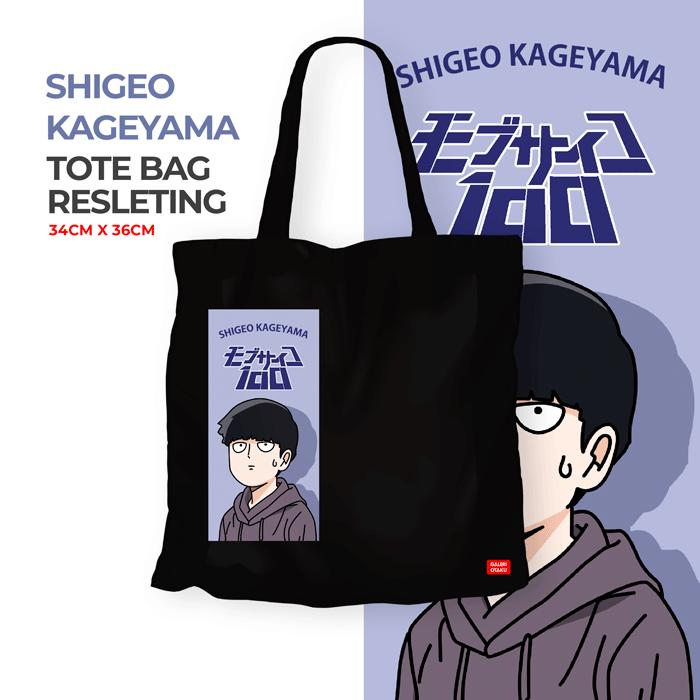 MOB PSYCHO Totebag Kanvas Anime / Tote Bag Anime Shigeo Kageyama Mob Psycho / Totebag Hitam Resleting Premium 2