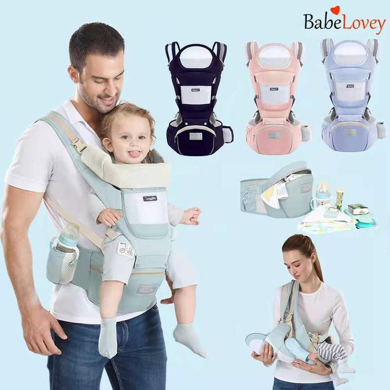  Đai Địu Em Bé Chống Gù An Toàn 0-36 Tháng Chất Vải Cotton Thoáng Khí Dễ Chịu Có Ngăn Đựng Đồ Cho Bé 