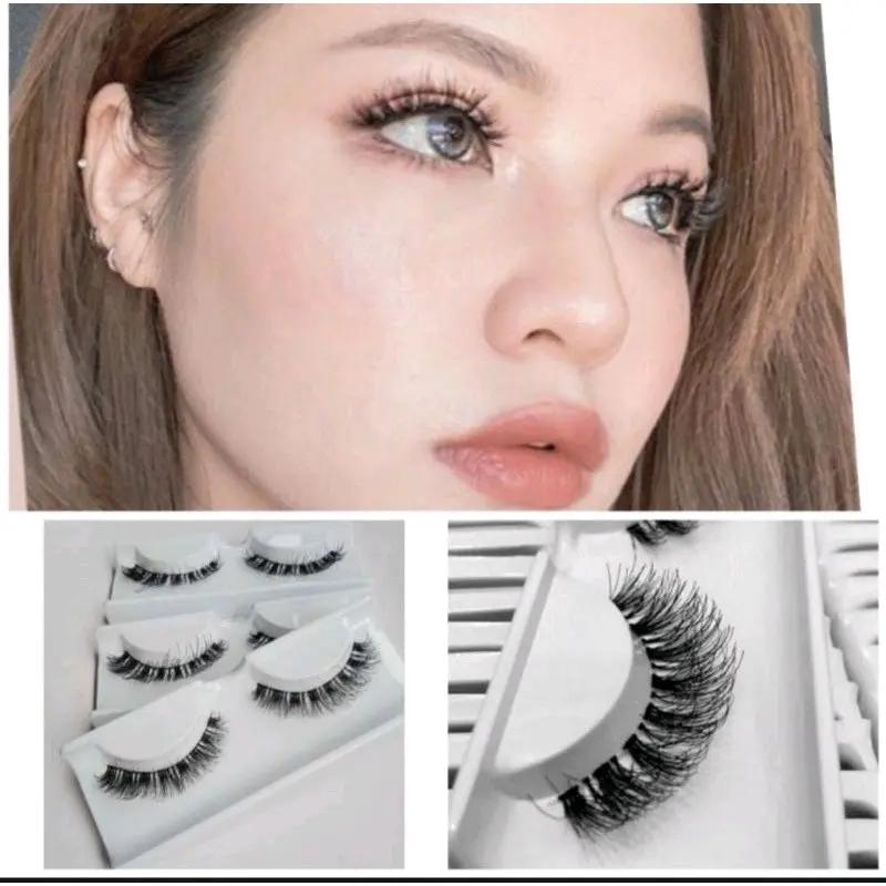BULU MATA 3D YE 03 SHORT BY YE EYELASH SEPERTI EYELASH EXTENSION NATURAL VOLUME GRATIS LEM PLUS COVER MIKA Bulumata