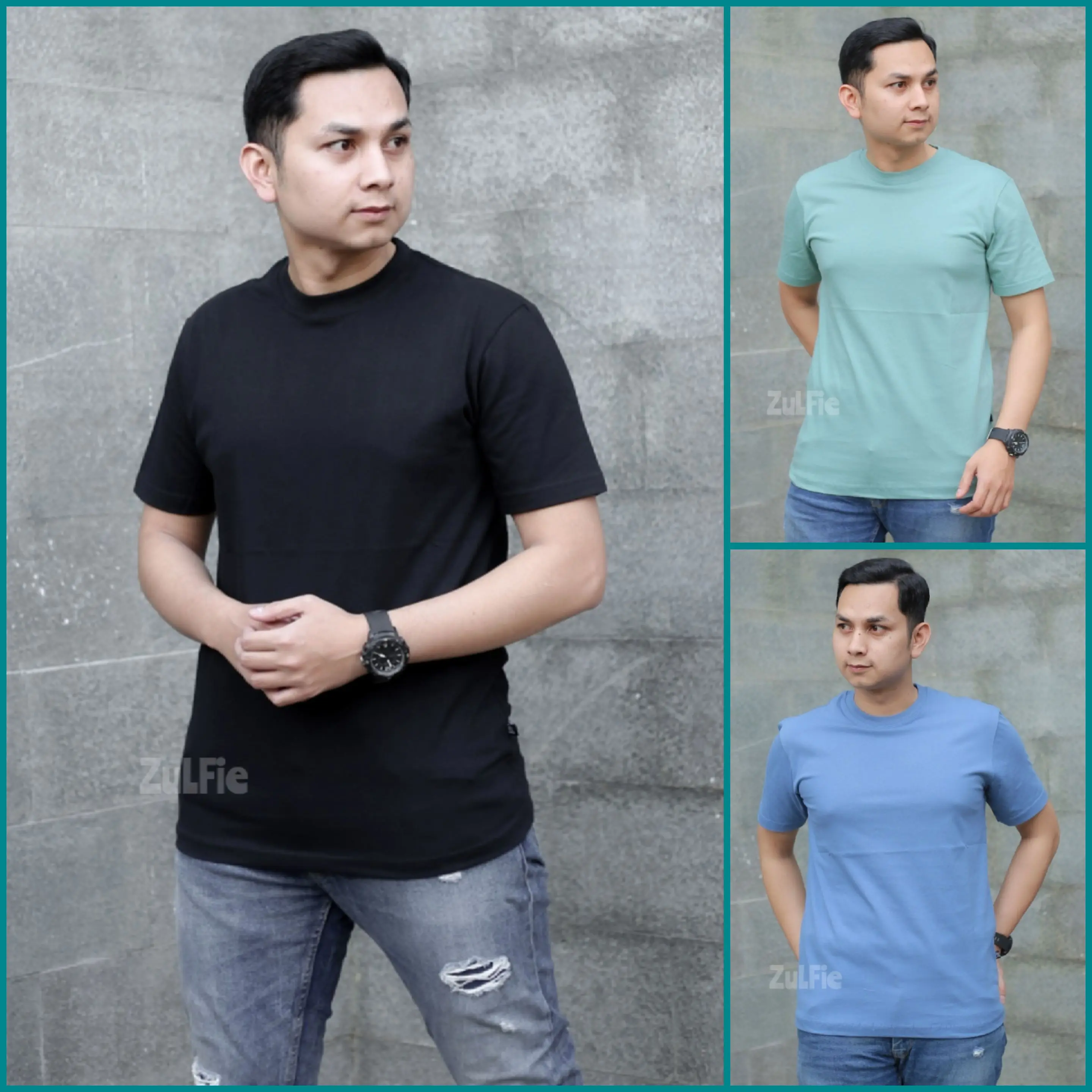 Kaos Basic Polos Pendek Pria Katun 24s - Model Atletis - Distro, Oblong