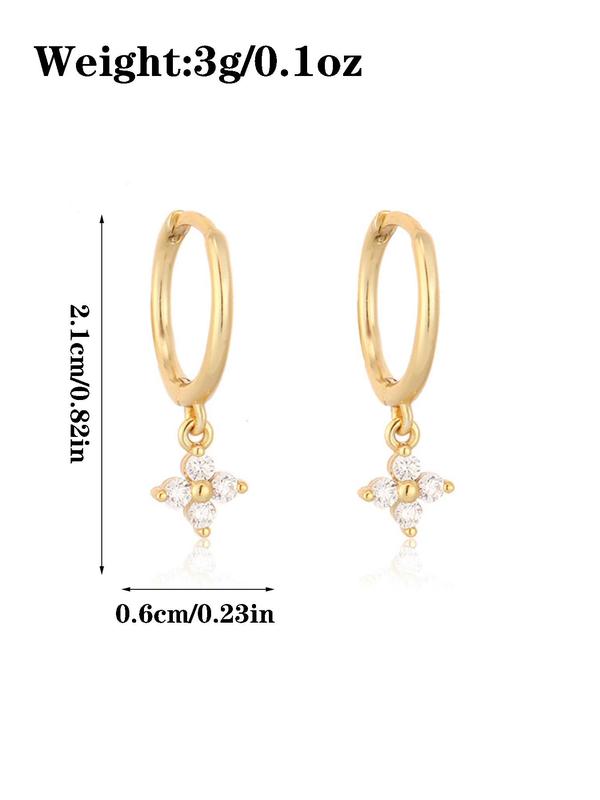 1 Pair Women's Elegant Rhinestone Star Dangle Earrings, Exquisite Trendy Dangle Earrings, Gorgeous Jewelry As Birthday Gift for Women 1