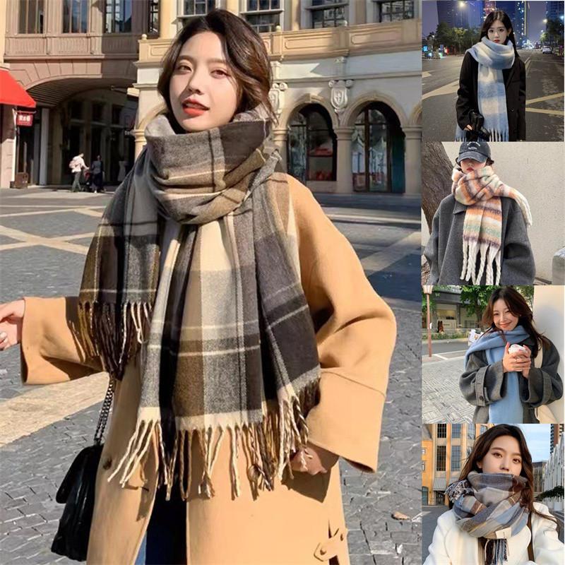 Product Introduction of Women Casual Plaid Fringe Scarves 2