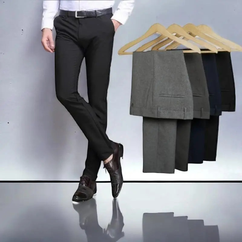 CELANA PANJANG PRIA FORMAL BAHAN WOOL UNISEX SIZE 33-38 WARNA HITAM ABU NAVY Polos-ting  Slim  Fit  Kantor  Kerja Slim Fit Kain tiktok shop