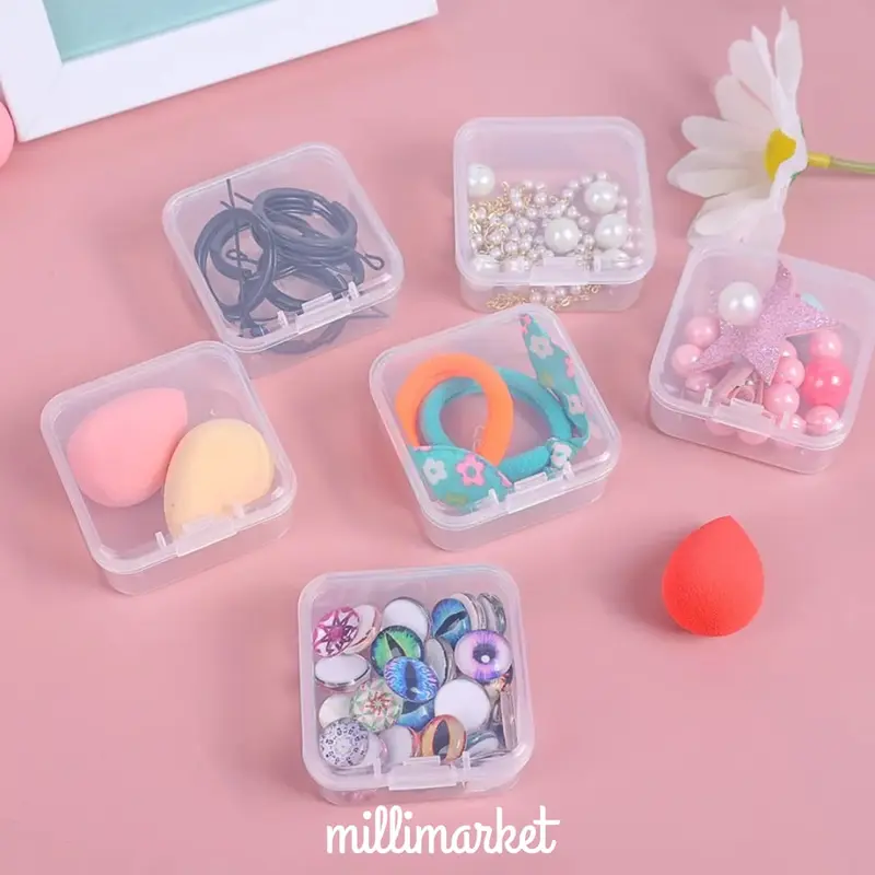 KOTAK MINI KECIL TRANSPARAN / Tempat simpan Obat perhiasan anting cincin box memory card / packing permen / mini storage transparant 0