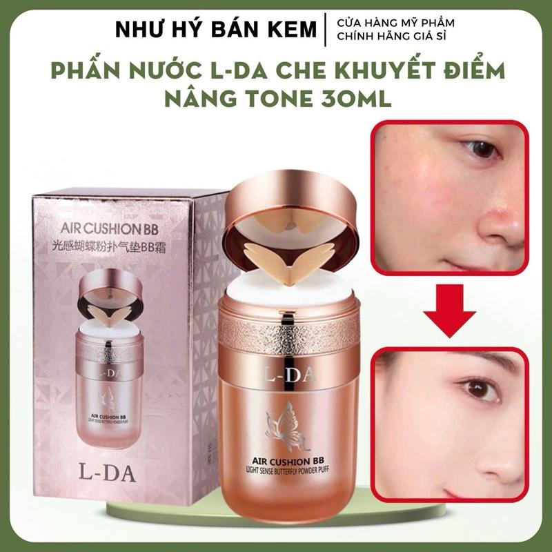   TẶNG BÔNG MÚT Phấn Nước L-DA Air Cushion BB Che Khuyết Điểm Chống Nước Kiềm Dầu Nâng Tone Lâu Trôi 30ML 