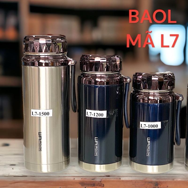 Bình giữ nhiệt kim cương BAOL (Mã L7) với dung tích 1000ml-1200ml-1500ml inox 304 Nắp titan - Hàng cao cấp sang trọng 13-24 giờ chịu nhiệt phích bình giữnhiệt 7chếđộ nước hằng mục  du bình  giữ binh  giunhiet xe bus con heo