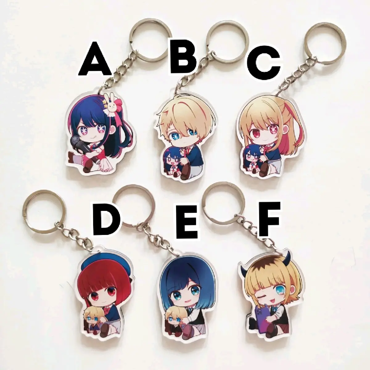Keychain Anime Oshi no Ko 1 Hoshino Ai Aqua Ruby Kana Akane Memcho Gantungan Kunci Akrilik Ganci Merchandise