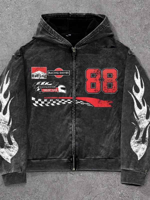 Casual Street Letters Pocket Patchwork Zipper Hooded Outerwear(5 Colors) Casual Street Letters Pocket Patchwork Zipper Hooded Outerwear(5 Colors)