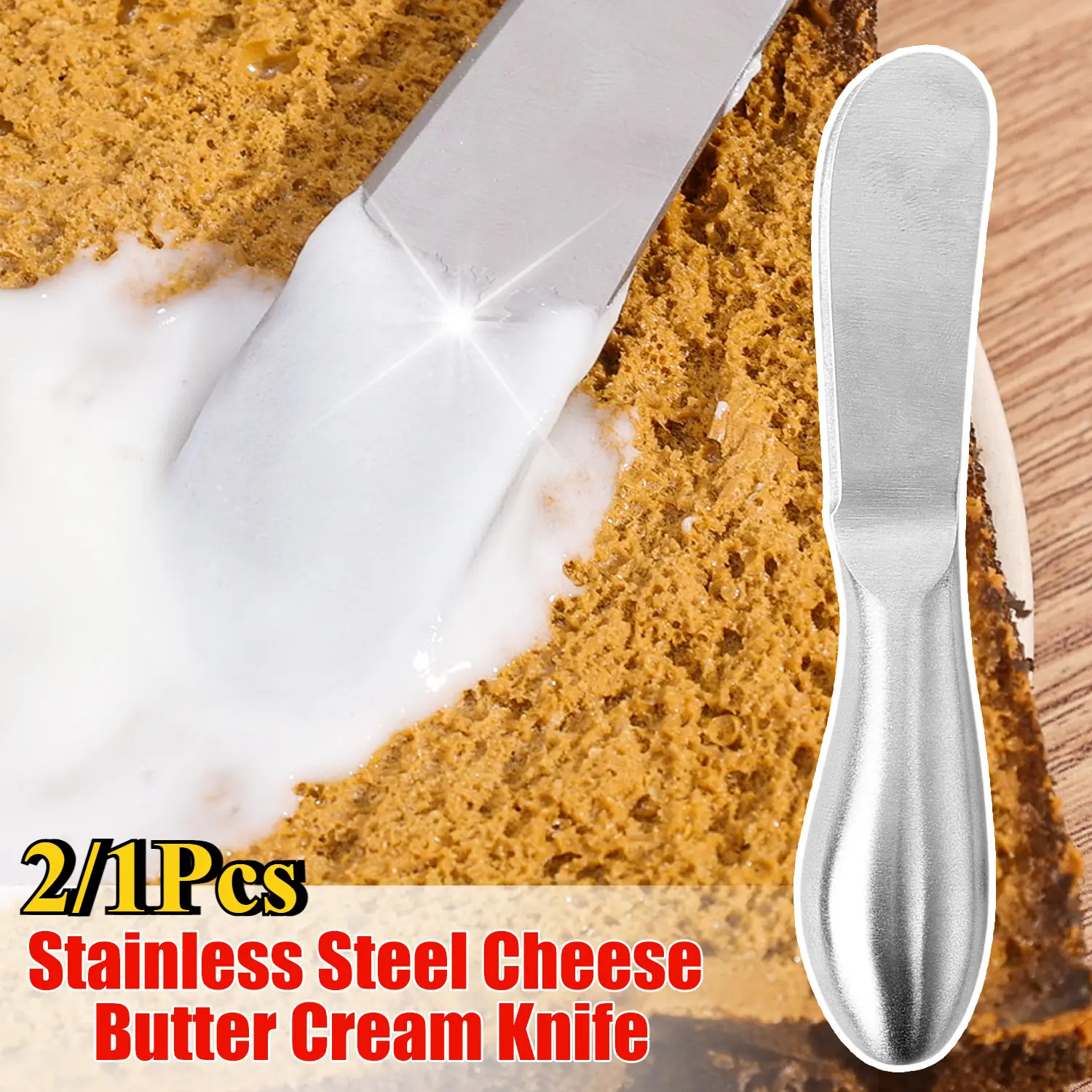 1/2Pcs Silver Color Stainless Steel Butter Knife Long Handle Cheese Bread Jam Cutter Multifunctional Western Tableware Kitchen
