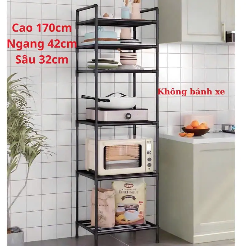 ￼Kệ Đa Năng - Kệ Nhà Bếp, Kệ Phòng Khách, Phòng Ngủ 6 Tầng Khung Thép Cacbon Cứng Cáp Kitchen ( khách xem qua ảnh thật phía sau giúp shop)