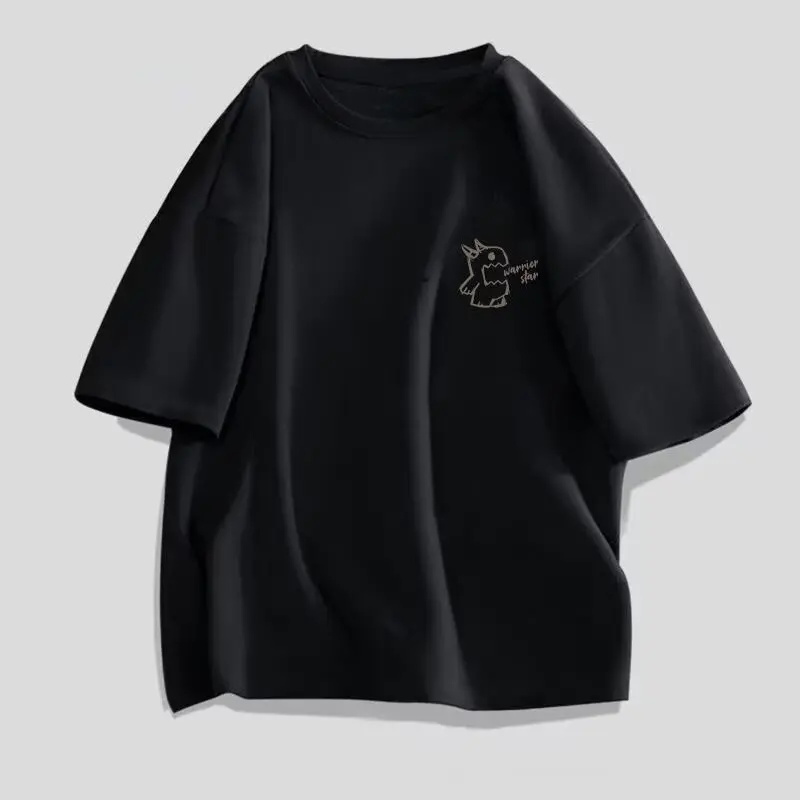 Short Sleeve T-Shirt for Men, Ins Style Trendy Loose Half Sleeve Unisex Hong Kong Style Simple Versatile Couple Top Trendy