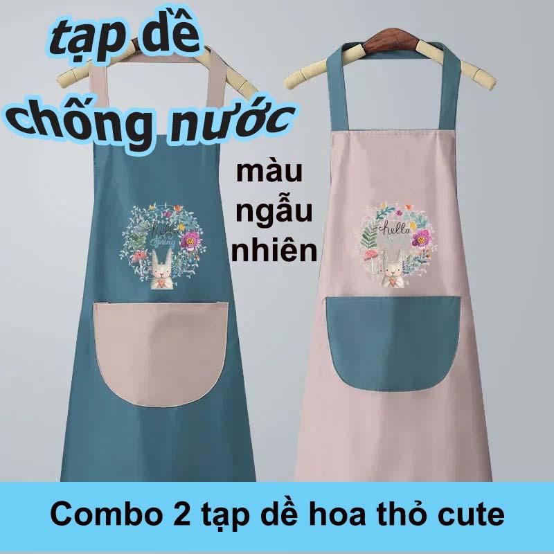 Combo 2 Tạp dề chống thống nước nấu ăn siêu xinh (Giao màu ngẫu nhiên)