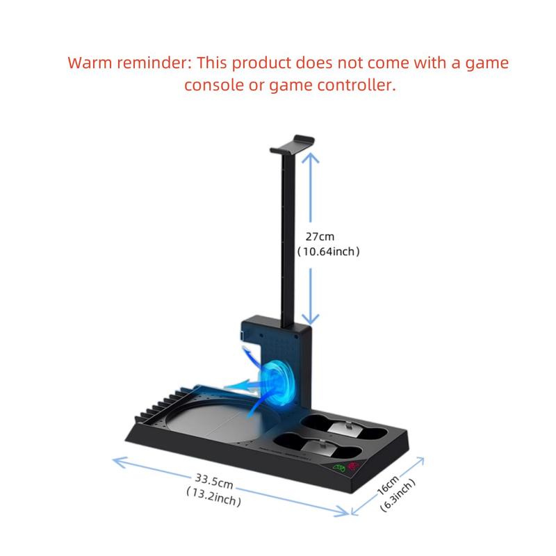 Vertical Cooling Stand Compatible With Xbox Series X, Charging Station With 1400mAh Rechargeable Battery Pack & Dual Controller Charger Ports, Console Accessories For Xbox Series X 1