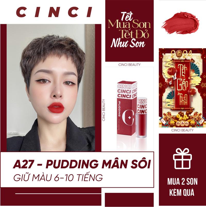 Product Introduction of COMBO 2 SON PUDDING HOA QUẢ KÈM QUÀ  - 2 MÀU SON TRENDY 2024 - Son Môi - Son Kem - Trang Điểm 9