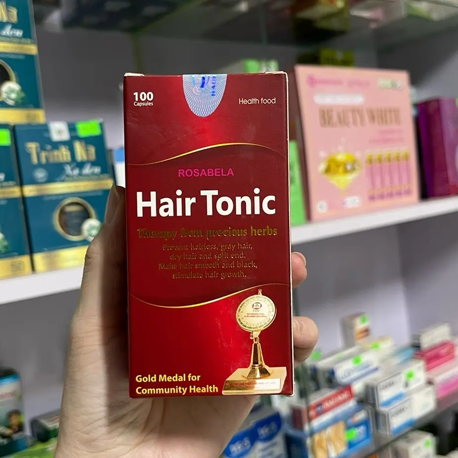 Thực phẩm bảo vệ sức khoẻ viên uống Hair Tonic - Hỗ trợ tóc mọc đều chắc khoẻ, giảm gãy rụng, làm đen tóc, dài tóc, dày tóc. H/100 viên